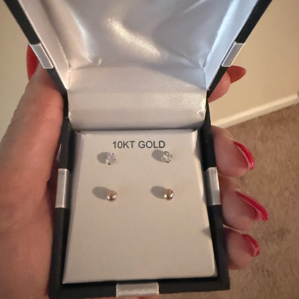 Elegant Gold and Silver Stud Earrings